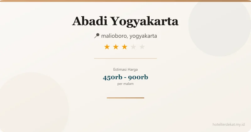 Abadi Yogyakarta - Hotel 3 bintang di malioboro, yogyakarta