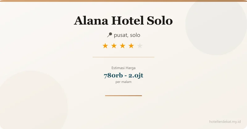 Alana Hotel Solo - Hotel 4 bintang di pusat, solo