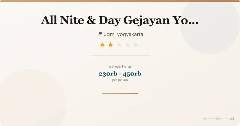 All Nite & Day Gejayan Yogyakarta - Hotel 2 bintang di ugm, yogyakarta