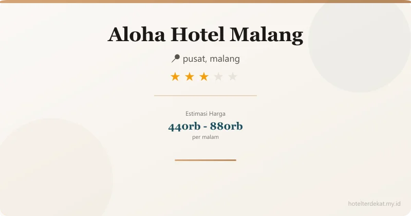 Aloha Hotel Malang - Hotel 3 bintang di pusat, malang