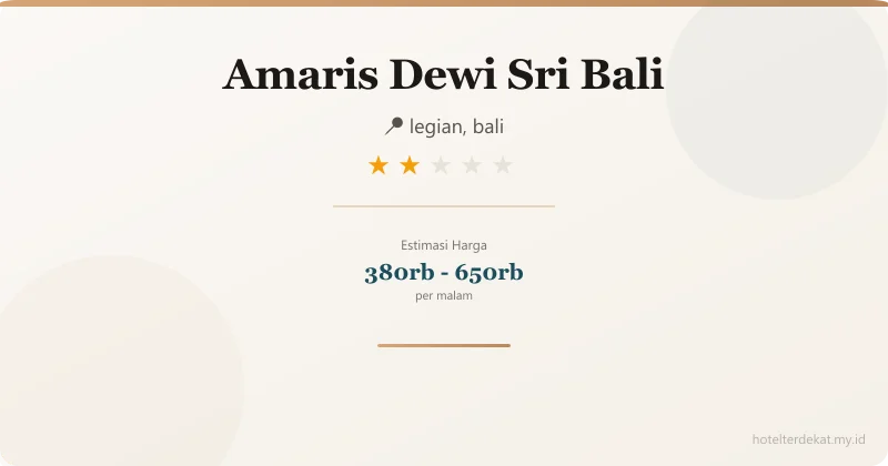 Amaris Dewi Sri Bali - Hotel 2 bintang di legian, bali