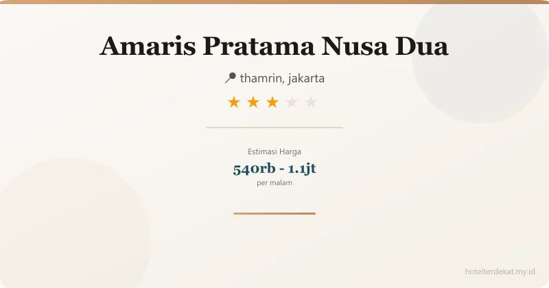 Amaris  Pratama Nusa Dua - Hotel 3 bintang di thamrin, jakarta