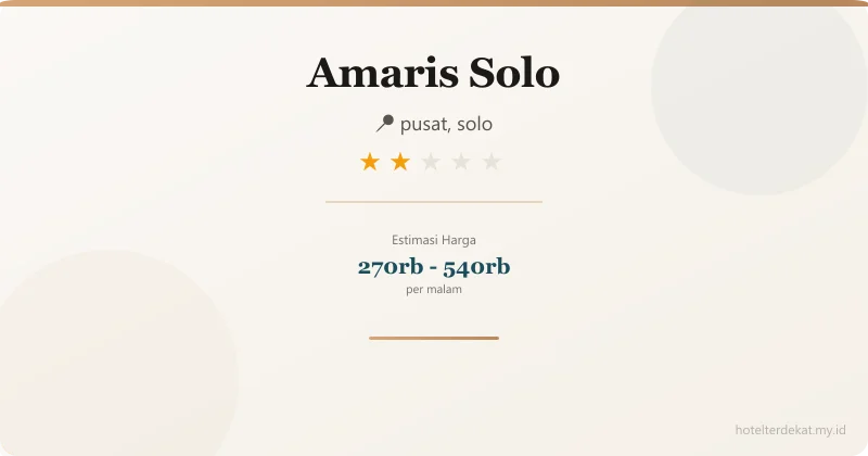 Amaris Solo - Hotel 2 bintang di pusat, solo