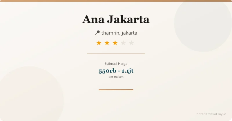 Ana  Jakarta - Hotel 3 bintang di thamrin, jakarta