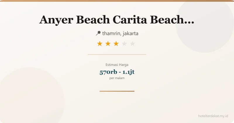 Anyer Beach  Carita Beach Resort - Hotel 3 bintang di thamrin, jakarta