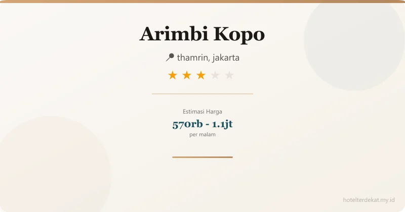 Arimbi  Kopo - Hotel 3 bintang di thamrin, jakarta