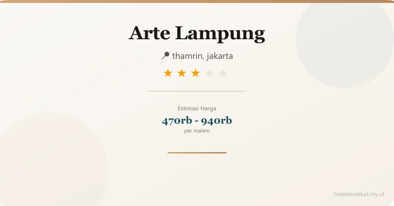 Arte  Lampung - Hotel 3 bintang di thamrin, jakarta