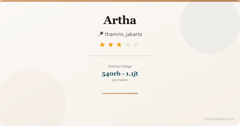 Artha - Hotel 3 bintang di thamrin, jakarta