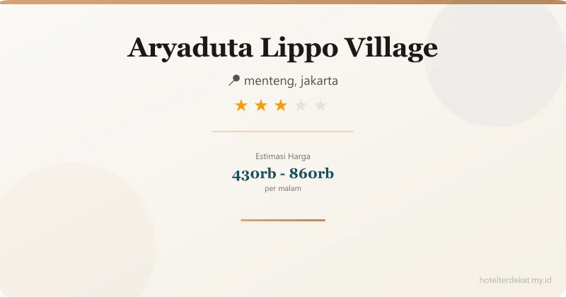 Aryaduta Lippo Village - Hotel 3 bintang di menteng, jakarta
