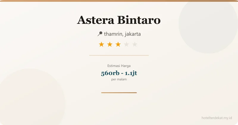 Astera  Bintaro - Hotel 3 bintang di thamrin, jakarta