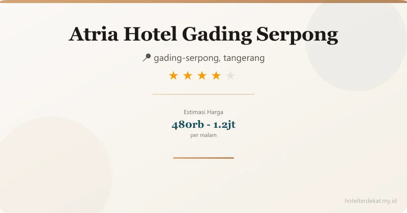 Atria Hotel Gading Serpong - Hotel 4 bintang di gading-serpong, tangerang
