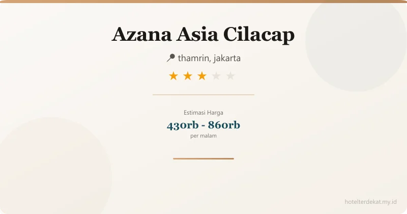 Azana Asia  Cilacap - Hotel 3 bintang di thamrin, jakarta