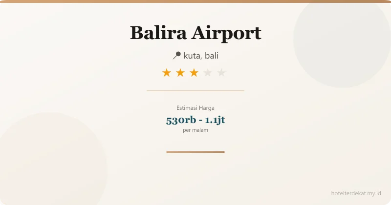 Balira Airport - Hotel 3 bintang di kuta, bali