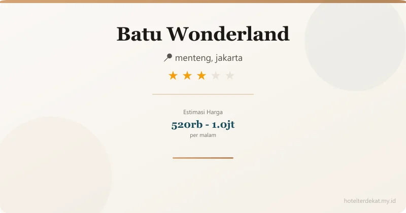 Batu Wonderland - Hotel 3 bintang di menteng, jakarta