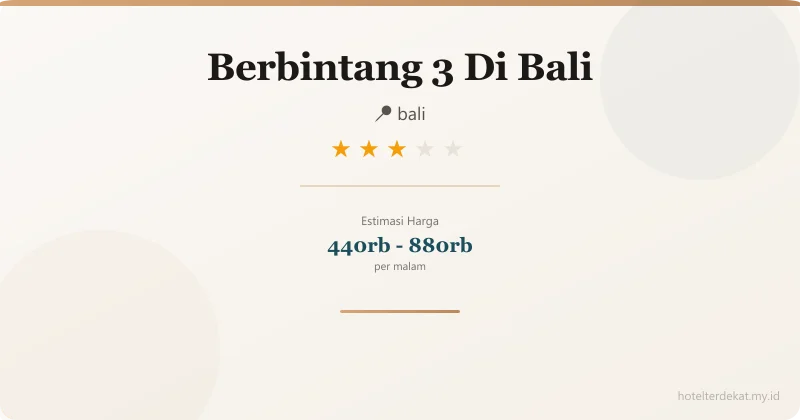 Berbintang 3 Di Bali - Hotel 3 bintang di bali