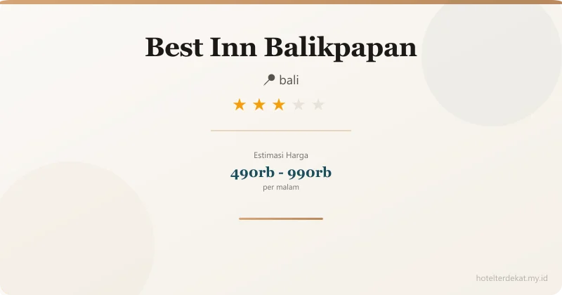 Best Inn  Balikpapan - Hotel 3 bintang di bali
