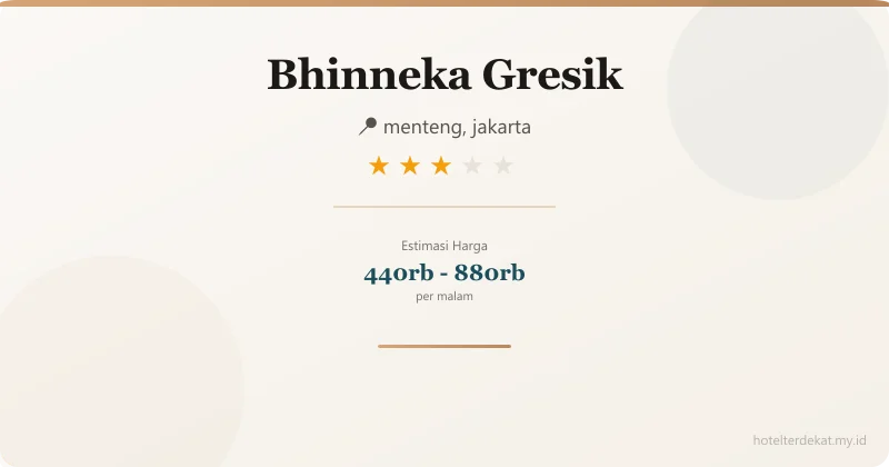Bhinneka Gresik - Hotel 3 bintang di menteng, jakarta