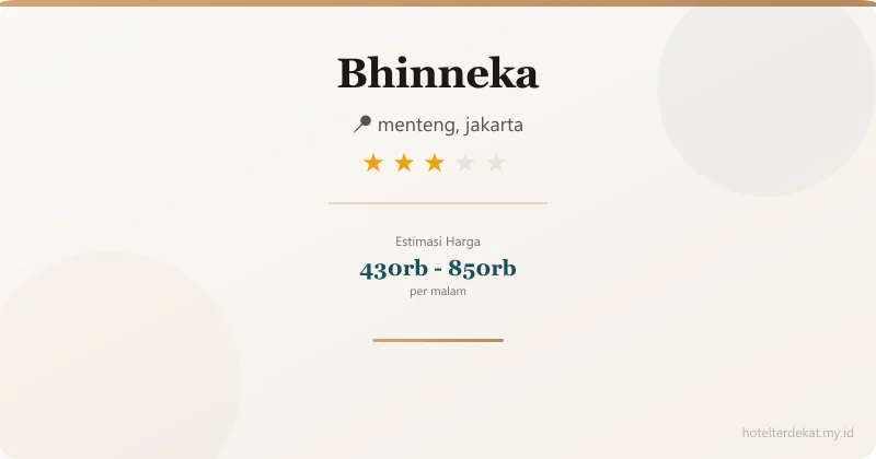 Bhinneka - Hotel 3 bintang di menteng, jakarta