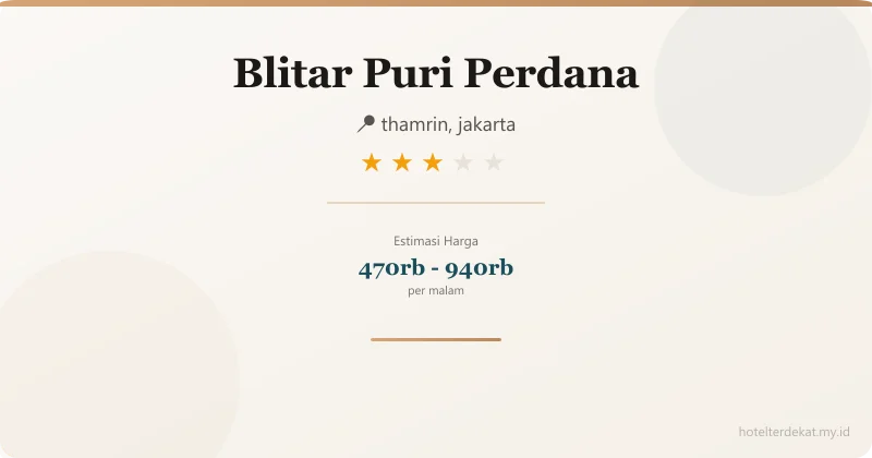 Blitar Puri Perdana - Hotel 3 bintang di thamrin, jakarta