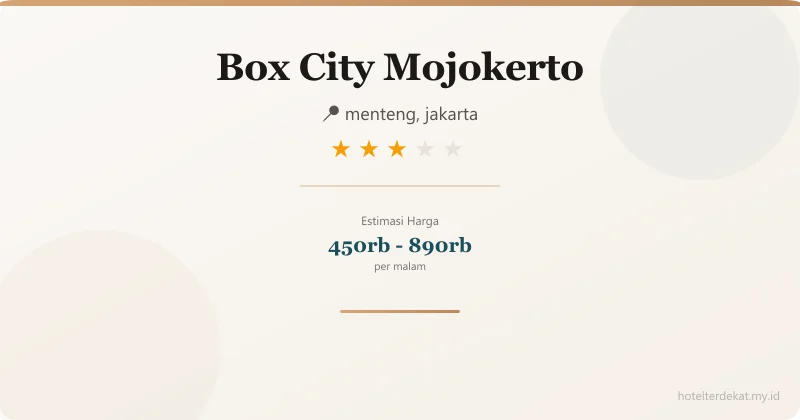 Box City  Mojokerto - Hotel 3 bintang di menteng, jakarta