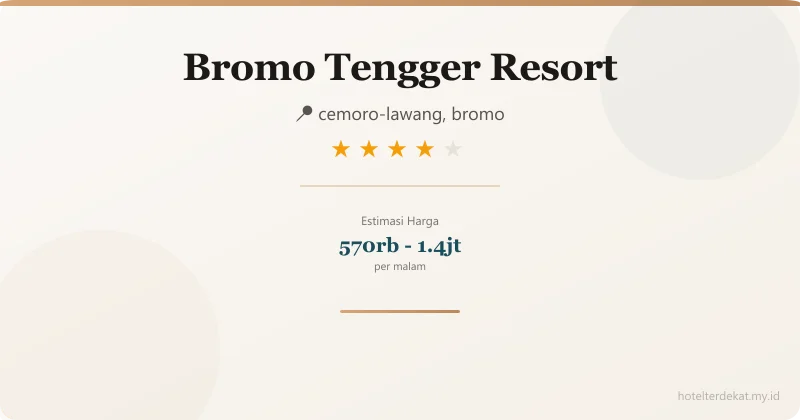 Bromo Tengger Resort - Hotel 4 bintang di cemoro-lawang, bromo