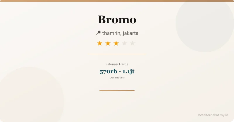 Bromo - Hotel 3 bintang di thamrin, jakarta