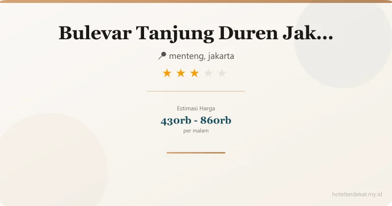 Bulevar Tanjung Duren Jakarta - Hotel 3 bintang di menteng, jakarta