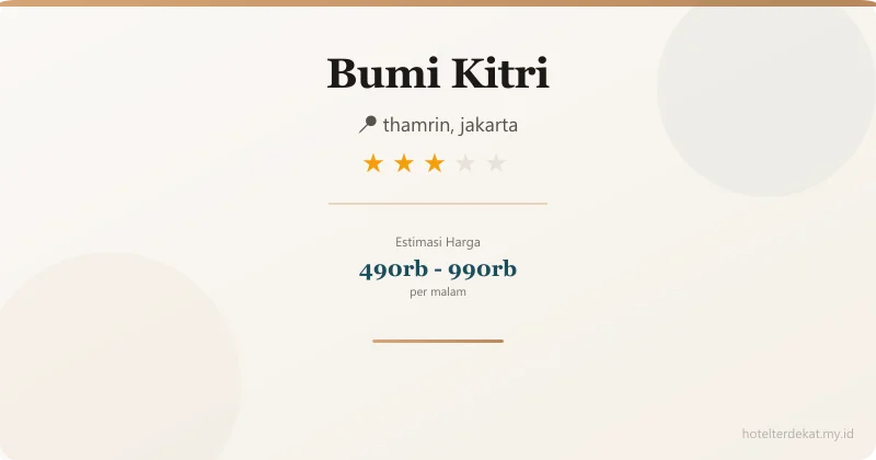 Bumi Kitri - Hotel 3 bintang di thamrin, jakarta