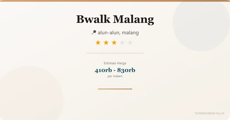 Bwalk  Malang - Hotel 3 bintang di alun-alun, malang