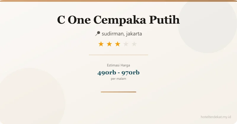 C One Cempaka Putih - Hotel 3 bintang di sudirman, jakarta