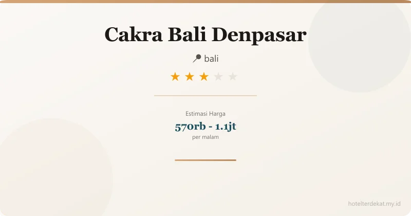 Cakra Bali Denpasar - Hotel 3 bintang di bali