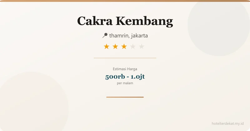 Cakra Kembang - Hotel 3 bintang di thamrin, jakarta