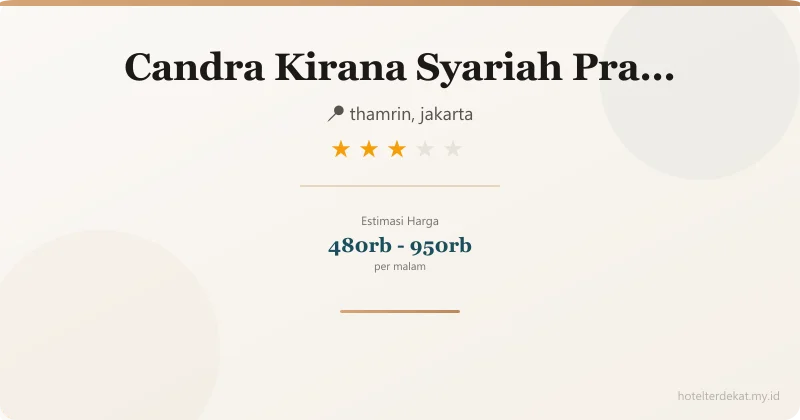 Candra Kirana Syariah Prawirotaman Mitra Reddoorz - Hotel 3 bintang di thamrin, jakarta