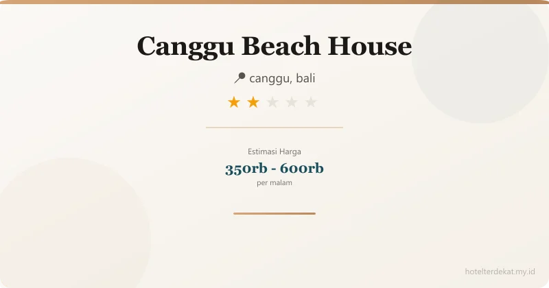 Canggu Beach House - Hotel 2 bintang di canggu, bali