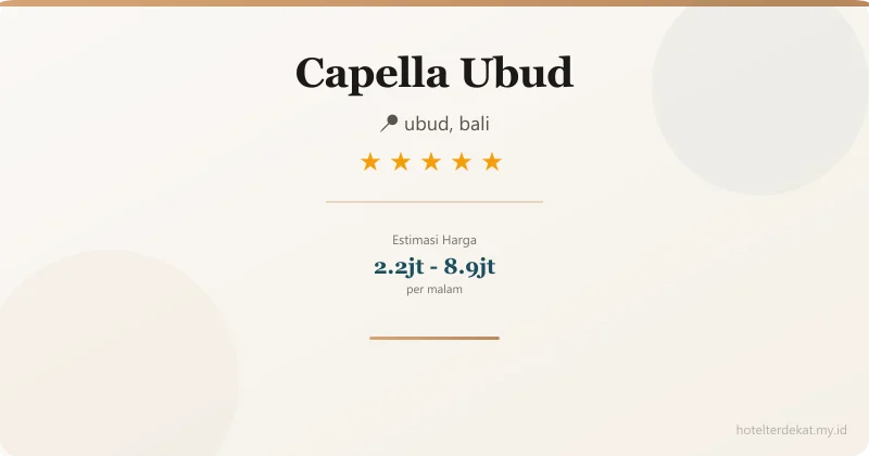Capella Ubud - Hotel 5 bintang di ubud, bali