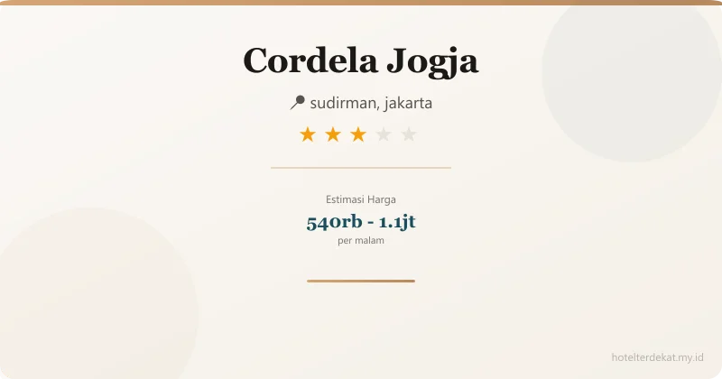 Cordela Jogja - Hotel 3 bintang di sudirman, jakarta