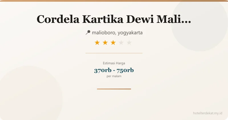 Cordela Kartika Dewi Malioboro Yogyakarta - Hotel 3 bintang di malioboro, yogyakarta