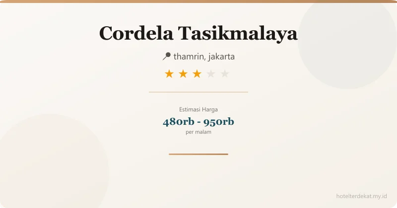 Cordela Tasikmalaya - Hotel 3 bintang di thamrin, jakarta