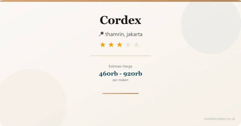 Cordex - Hotel 3 bintang di thamrin, jakarta