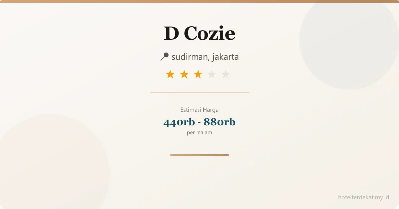 D Cozie - Hotel 3 bintang di sudirman, jakarta