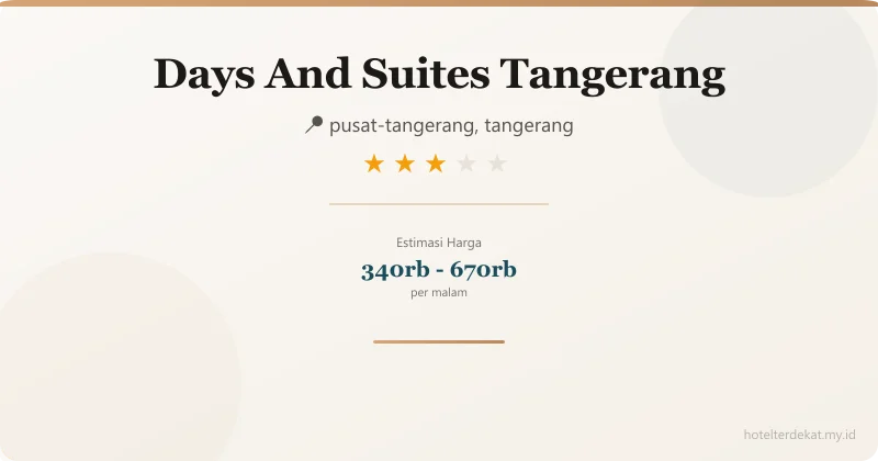 Days  And Suites Tangerang - Hotel 3 bintang di pusat-tangerang, tangerang