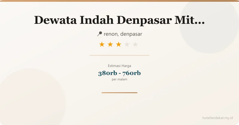 Dewata Indah Denpasar Mitra Reddoorz - Hotel 3 bintang di renon, denpasar