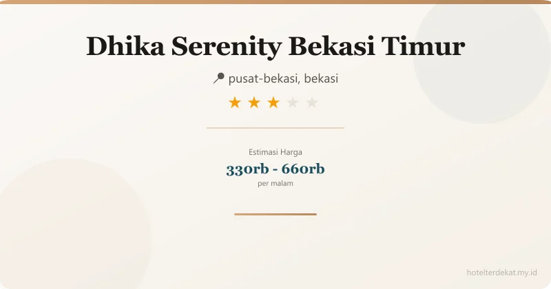Dhika Serenity Bekasi Timur - Hotel 3 bintang di pusat-bekasi, bekasi