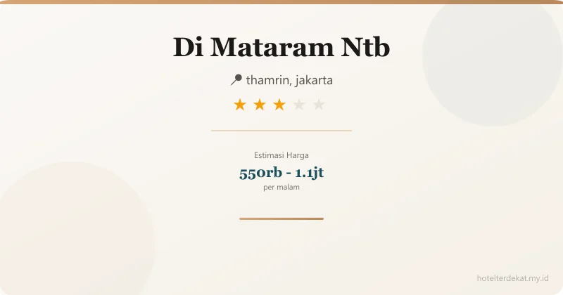 Di Mataram Ntb - Hotel 3 bintang di thamrin, jakarta