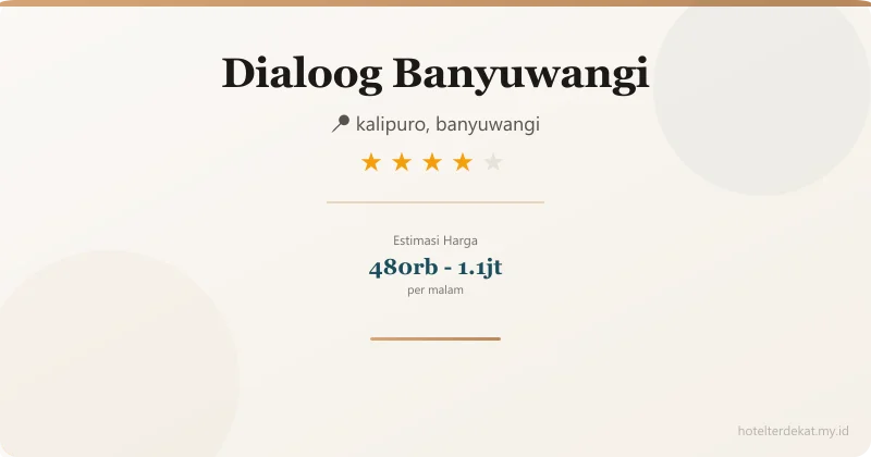 Dialoog Banyuwangi - Hotel 4 bintang di kalipuro, banyuwangi
