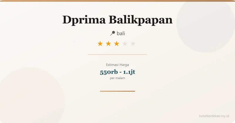 Dprima  Balikpapan - Hotel 3 bintang di bali
