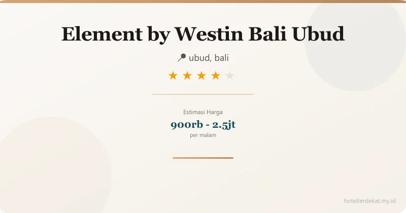 Element by Westin Bali Ubud - Hotel 4 bintang di ubud, bali