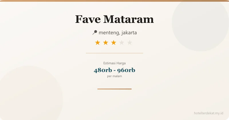 Fave Mataram - Hotel 3 bintang di menteng, jakarta