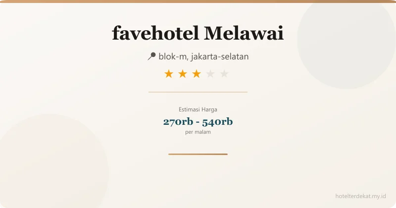 favehotel Melawai - Hotel 3 bintang di blok-m, jakarta-selatan