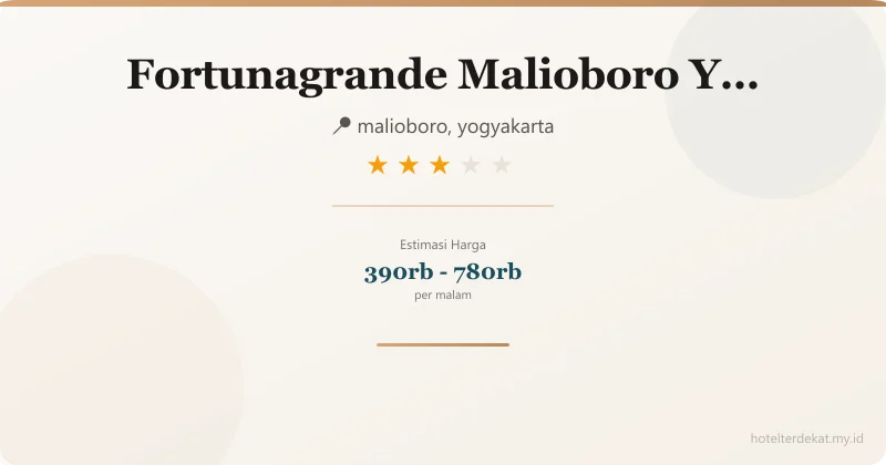 Fortunagrande Malioboro Yogyakarta Formerly Dafam Fortuna Malioboro - Hotel 3 bintang di malioboro, yogyakarta